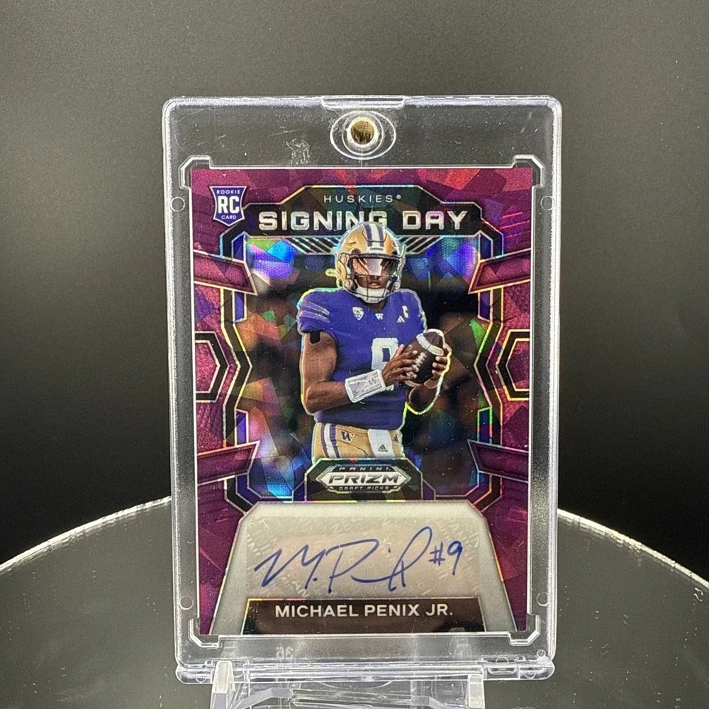 2024 Panini Prizm Draft Picks Signing Day Michael Penix Jr. Purple Ice RC 99/99